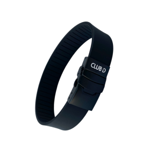 Banda De Silicona con Broche Negro Para Manilla Identificacion Club ID