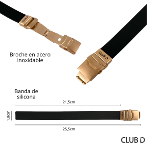 Banda De Silicona con Broche Oro Rosa Para Manilla Identificacion Club ID 3 Tienda de Bicicletas