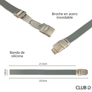 Banda De Silicona con Broche Plateada Para Manilla Identificacion Club ID 3 Tienda de Bicicletas