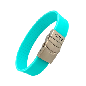 Banda De Silicona con Broche Plateada Para Manilla Identificacion Club ID